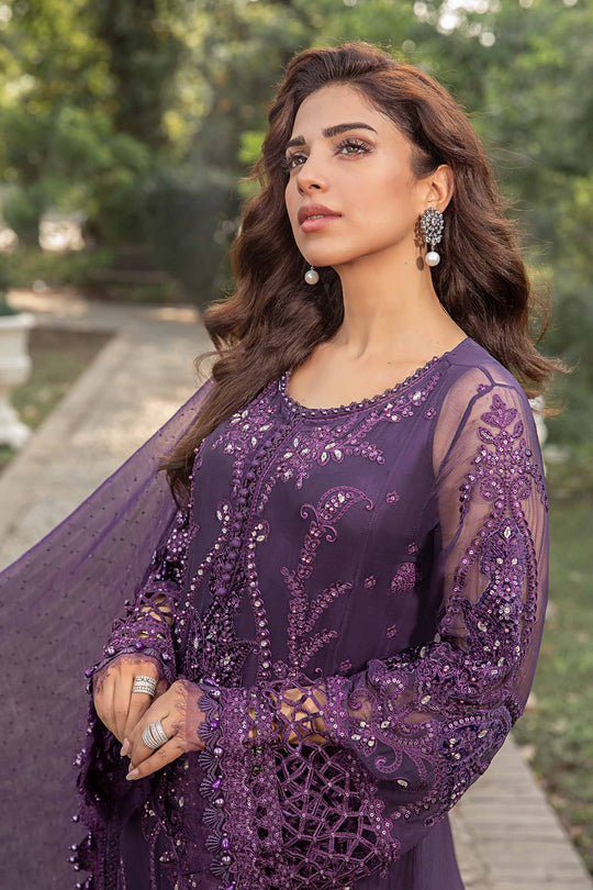 Maria.B | Unstitched Embroidered Chiffon Suit | MPC-24-102