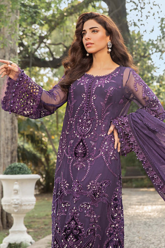 Maria.B | Unstitched Embroidered Chiffon Suit | MPC-24-102