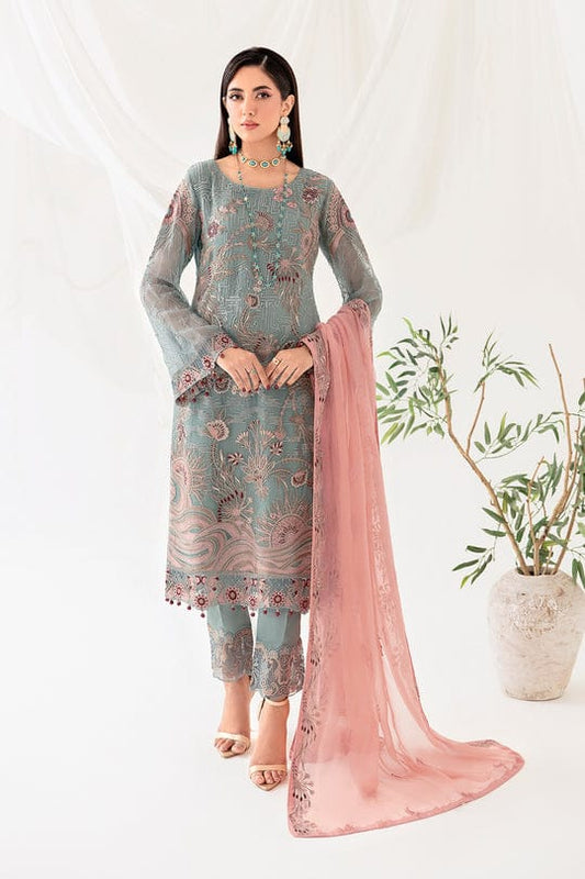 Rangoon by Ramsha Embroidered Chiffon | D-1010