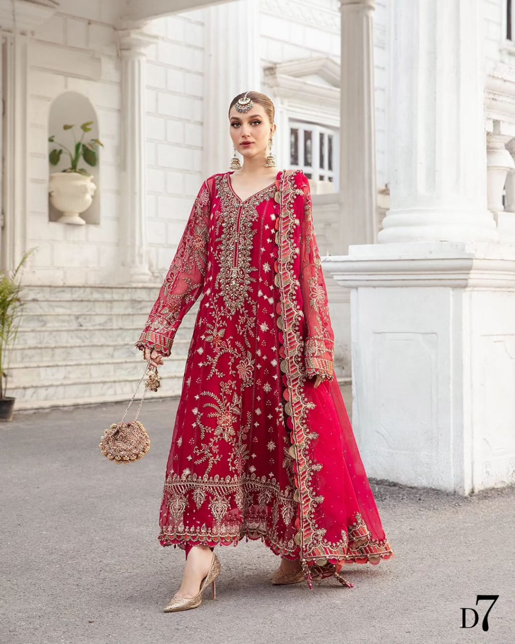 Maria.B | Unstitched Embroidered Chiffon Suit | MPC-24-107