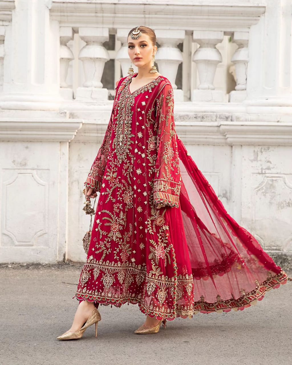 Maria.B | Unstitched Embroidered Chiffon Suit | MPC-24-107