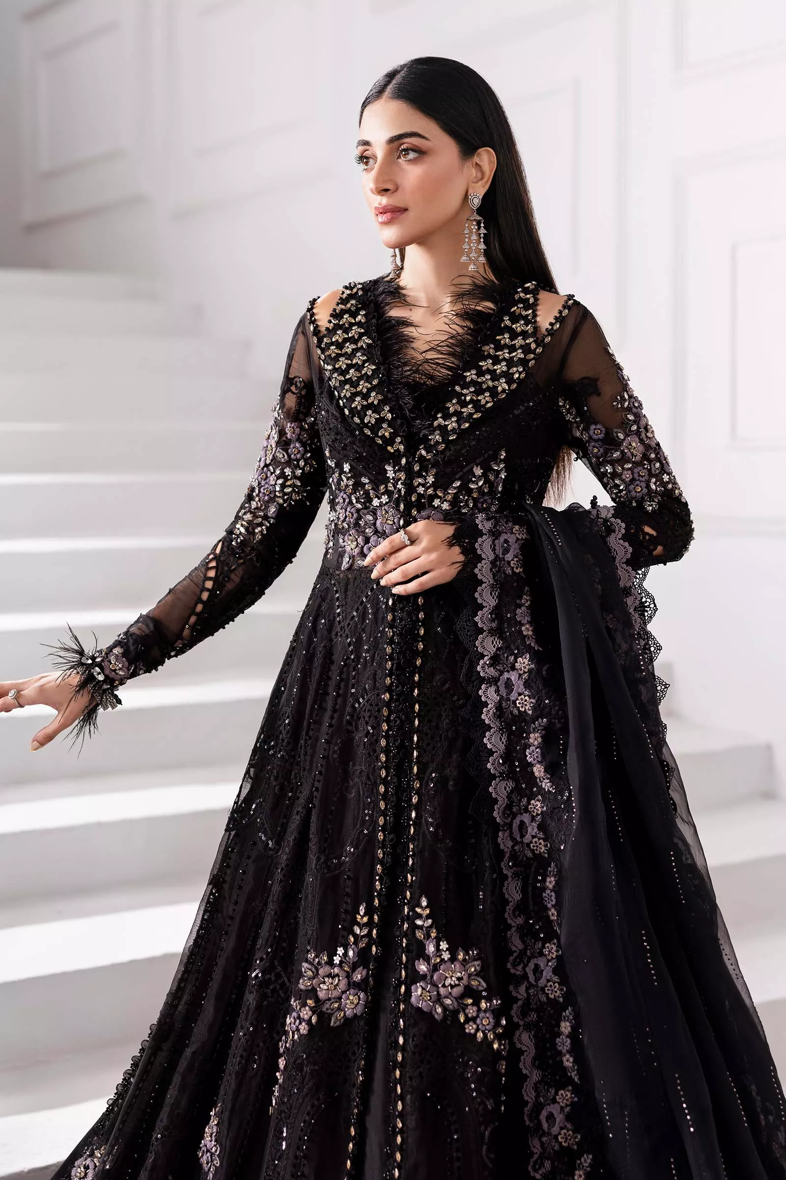 Maria.B 3 Piece Unstitched Embroidered Organza Suit | BD-3004 - Image 5