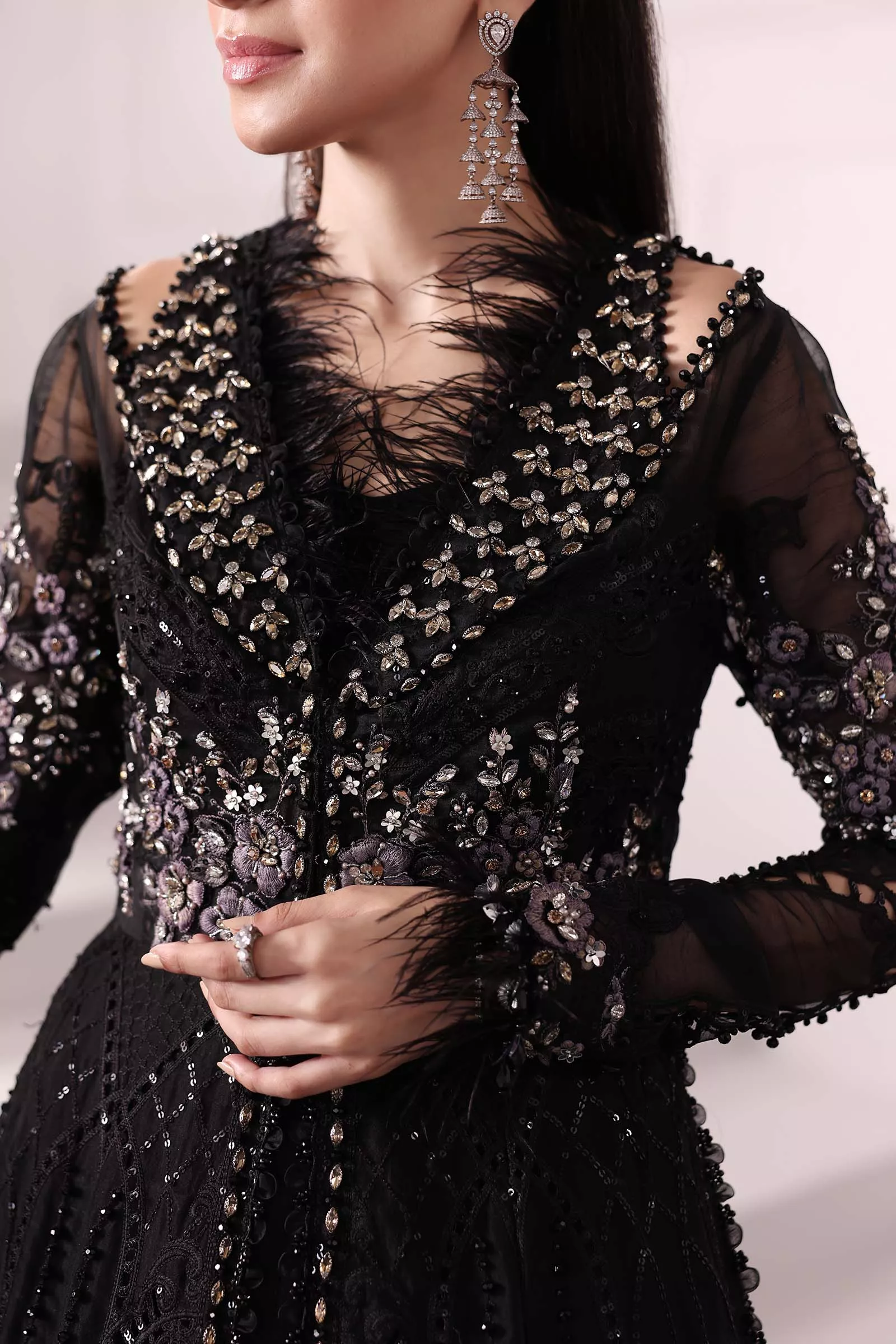 Maria.B 3 Piece Unstitched Embroidered Organza Suit | BD-3004 - Image 2