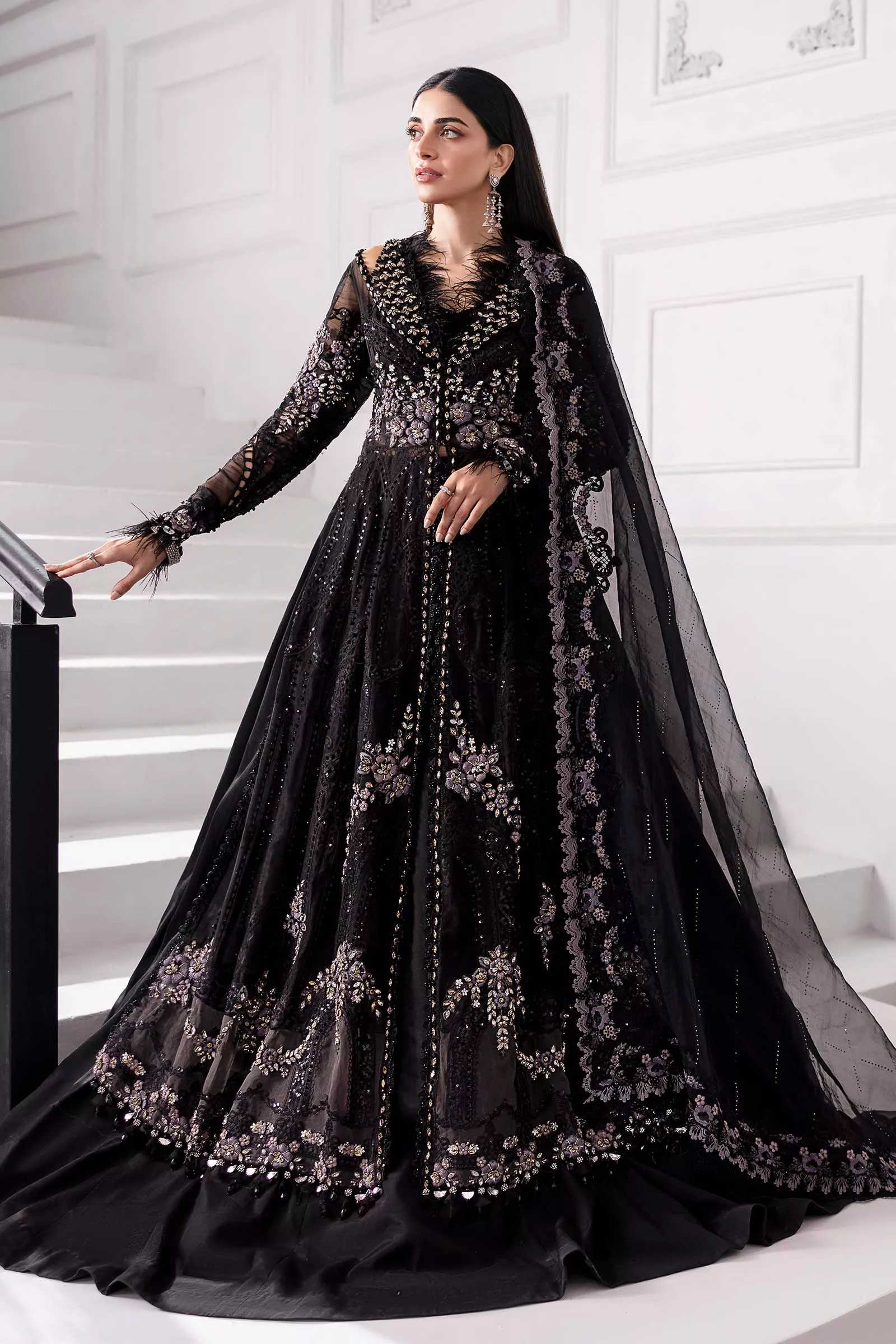 Maria.B 3 Piece Unstitched Embroidered Organza Suit | BD-3004 - Image 4